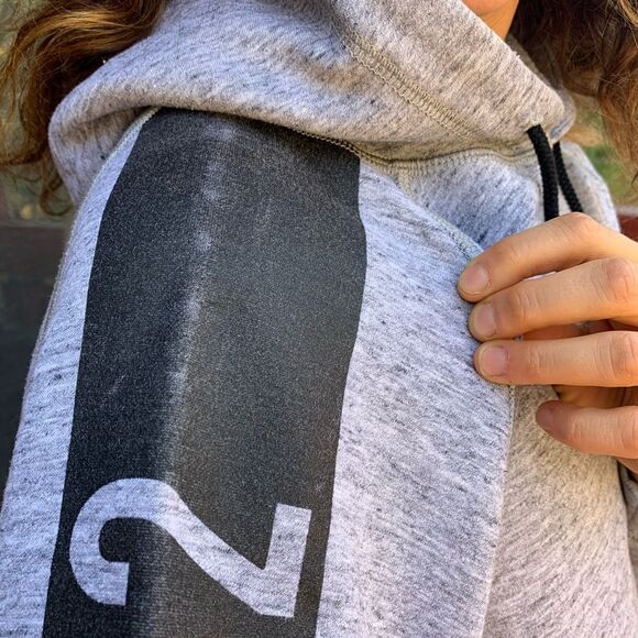 DSquared2 gray hooded iconic sweatshirt, made in Italy, logo along sleeves, L - Picture 5 of 10